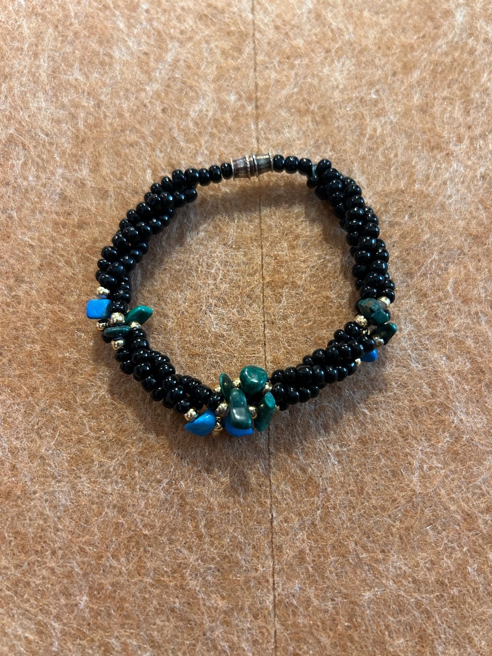 Vintage Black Beaded Bracelet